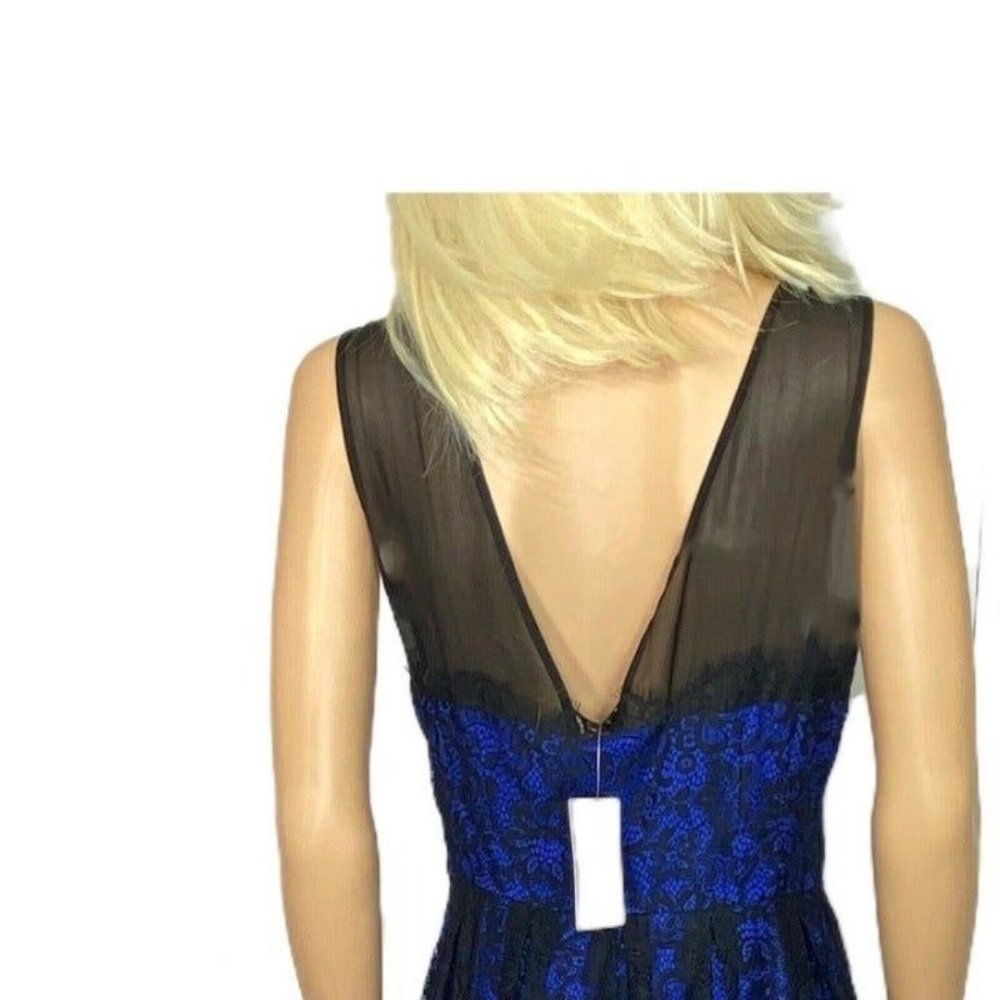 NWT Anthropologie Moulinette Soeurs Size 8 Blue Black Lace Party Dress $178 - Picture 7 of 12
